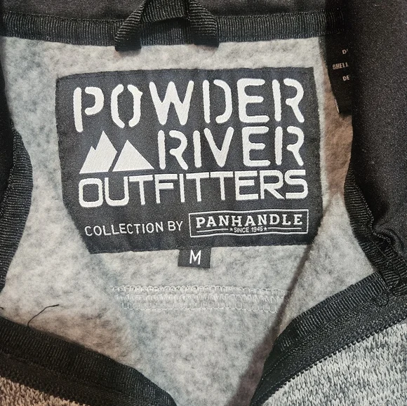 Powder River Outfitters Vest Mens Medium Gray Knit Fleece Lined Stretch - Picture 4 of 9